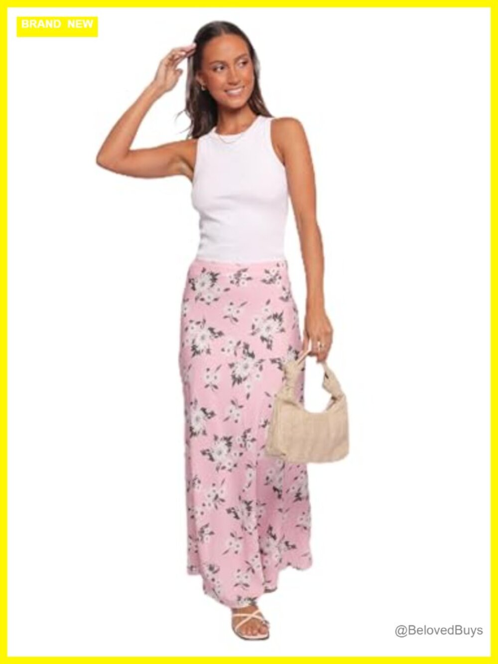 Petal & Pup Evie Maxi Skirt High Waisted A-Line Polyester